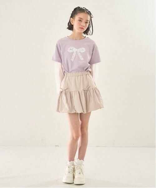 mezzo piano junior / メゾピアノジュニア Tシャツ | 袖チュールレイヤードTシャツ | 詳細18