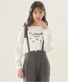 mezzo piano junior / メゾピアノジュニア Tシャツ | チョコレートスイーツ刺しゅう長袖シャツ