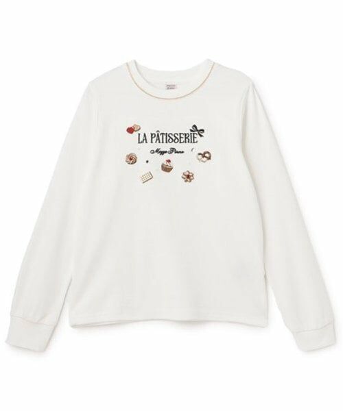 mezzo piano junior / メゾピアノジュニア Tシャツ | チョコレートスイーツ刺しゅう長袖シャツ | 詳細1