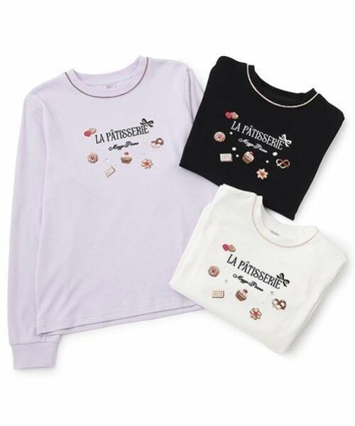 mezzo piano junior / メゾピアノジュニア Tシャツ | チョコレートスイーツ刺しゅう長袖シャツ | 詳細8