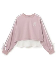 mezzo piano junior / メゾピアノジュニア Tシャツ | サイドライン&リボン長袖Tシャツ　タンクトップセット