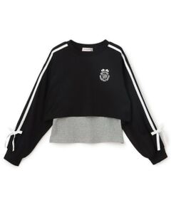 mezzo piano junior / メゾピアノジュニア Tシャツ | サイドライン&リボン長袖Tシャツ　タンクトップセット