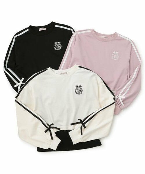 mezzo piano junior / メゾピアノジュニア Tシャツ | サイドライン&リボン長袖Tシャツ　タンクトップセット | 詳細12