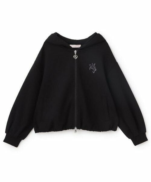 mezzo piano junior / メゾピアノジュニア パーカー | スフレタッチWジップパーカ（黒）