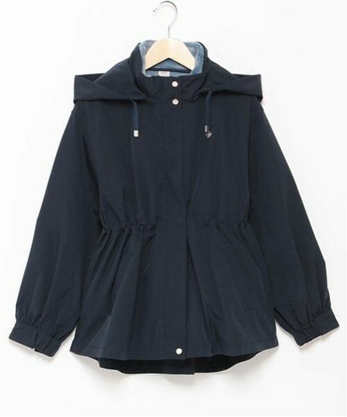 mezzo piano junior / メゾピアノジュニア ブルゾン | 3WAYマウンテンパーカ ふわふわフリースジャケット付き（紺）