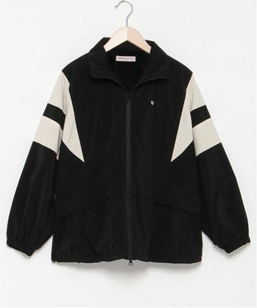 mezzo piano junior / メゾピアノジュニア ブルゾン | 【撥水】裏フリースあったか配色トラックジャケット（黒）