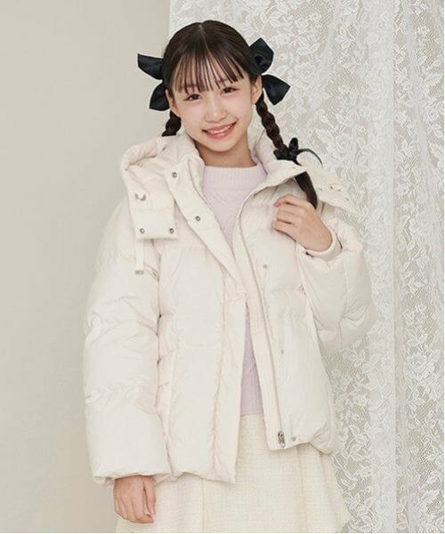 mezzo piano junior / メゾピアノジュニア ブルゾン | 【撥水】暖かポケット リサイクルダウンブルゾン（アイボリー）