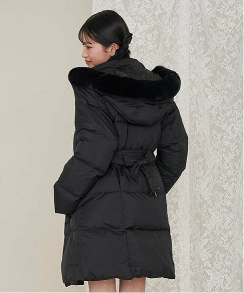 mezzo piano junior / メゾピアノジュニア その他アウター | 【撥水】ベルトつきリボンポケットロングダウン | 詳細18