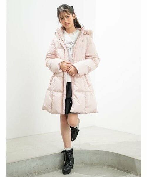 mezzo piano junior / メゾピアノジュニア その他アウター | 【撥水】ベルトつきリボンポケットロングダウン | 詳細20