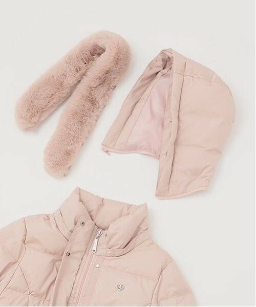 mezzo piano junior / メゾピアノジュニア その他アウター | 【撥水】ベルトつきリボンポケットロングダウン | 詳細3