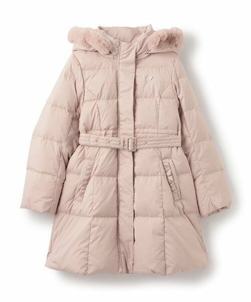 mezzo piano junior / メゾピアノジュニア その他アウター | 【撥水】ベルトつきリボンポケットロングダウン（ピンク）