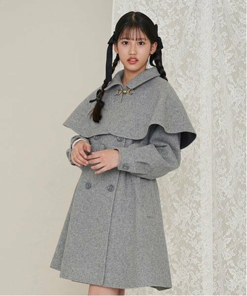 mezzo piano junior / メゾピアノジュニア その他アウター | ケープつきマルチカラーコート | 詳細19