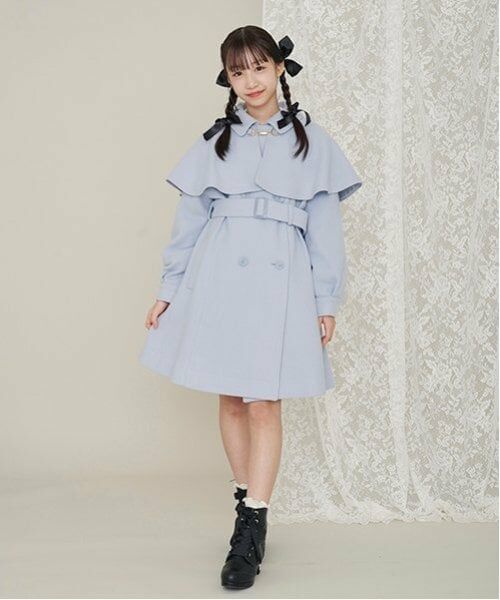 mezzo piano junior / メゾピアノジュニア その他アウター | ケープつきマルチカラーコート | 詳細24