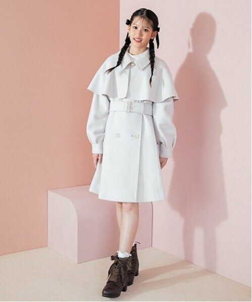 mezzo piano junior / メゾピアノジュニア その他アウター | ケープつきマルチカラーコート | 詳細29