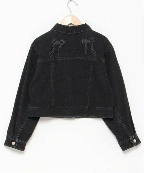 mezzo piano junior / メゾピアノジュニア ブルゾン | リボン刺しゅうデニムジャケット | 詳細1