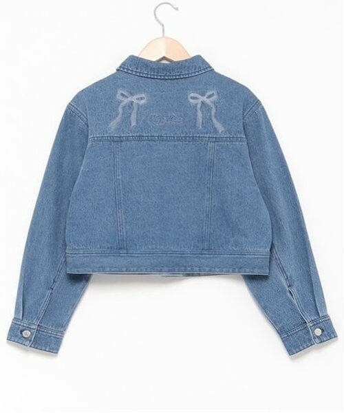 mezzo piano junior / メゾピアノジュニア ブルゾン | リボン刺しゅうデニムジャケット | 詳細2