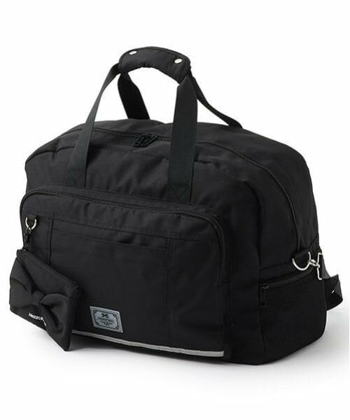 mezzo piano junior / メゾピアノジュニア ボストンバッグ | リボンポーチつき3WAYボストンバッグ（黒）