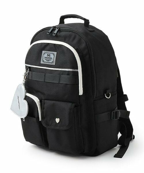 mezzo piano junior / メゾピアノジュニア リュック・バックパック | ハートコインケースつきリュック（黒）