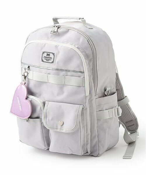 mezzo piano junior / メゾピアノジュニア リュック・バックパック | ハートコインケースつきリュック（グレー）