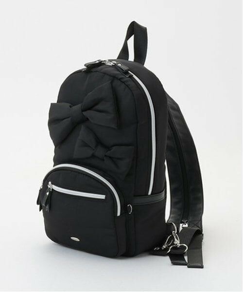 mezzo piano junior / メゾピアノジュニア メッセンジャーバッグ・ウエストポーチ | ツインリボンボディバッグ（黒）