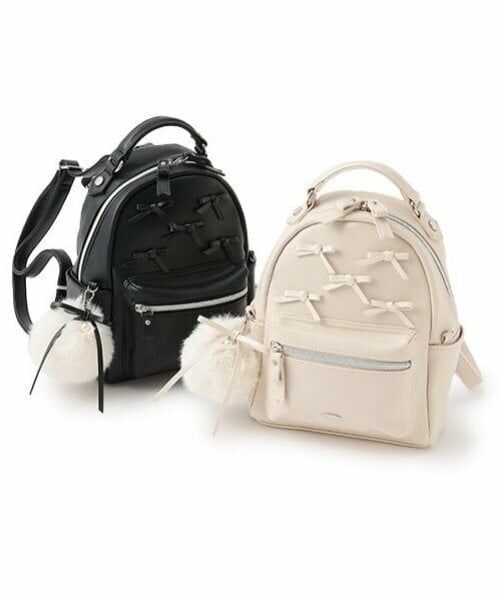 mezzo piano junior / メゾピアノジュニア リュック・バックパック | ファーぼん天チャームつきリボンいっぱい合皮リュック | 詳細12