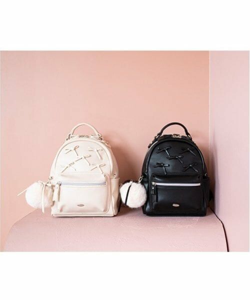 mezzo piano junior / メゾピアノジュニア リュック・バックパック | ファーぼん天チャームつきリボンいっぱい合皮リュック | 詳細13