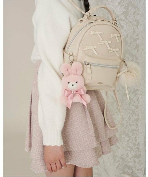 mezzo piano junior / メゾピアノジュニア リュック・バックパック | ファーぼん天チャームつきリボンいっぱい合皮リュック | 詳細14