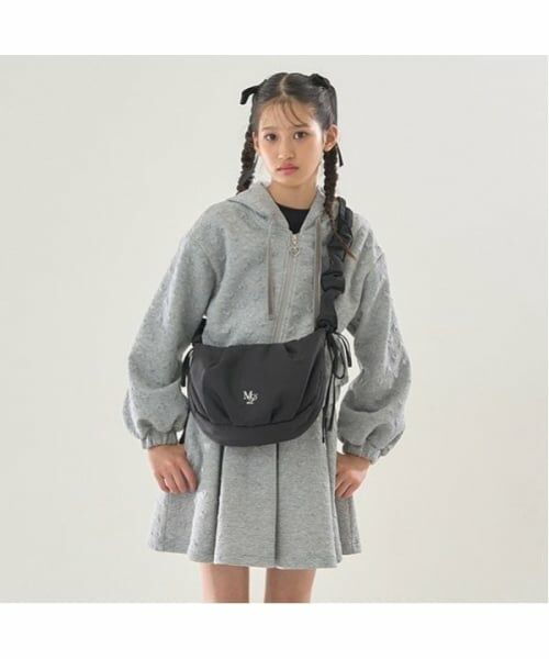 mezzo piano junior / メゾピアノジュニア ショルダーバッグ | くしゅくしゅショルダーBAG（黒）