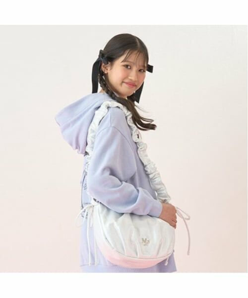 mezzo piano junior / メゾピアノジュニア ショルダーバッグ | くしゅくしゅショルダーBAG（シルバー）