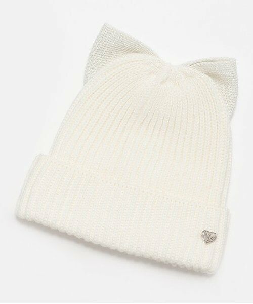 mezzo piano junior / メゾピアノジュニア ニットキャップ | きらきらリボンニット帽（オフ ホワイト）