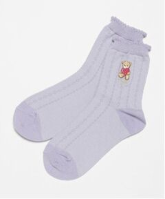 mezzo piano junior / メゾピアノジュニア ソックス | くまさん刺しゅうソックス