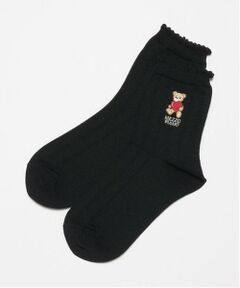 mezzo piano junior / メゾピアノジュニア ソックス | くまさん刺しゅうソックス