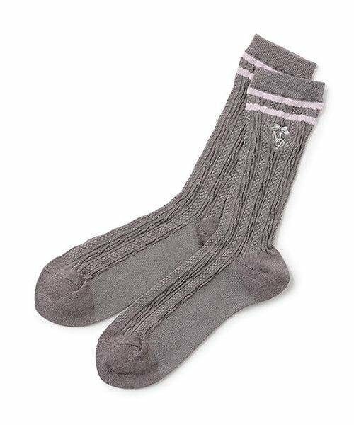mezzo piano junior / メゾピアノジュニア ソックス | ケーブルラインソックス（グレー）