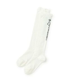 mezzo piano junior / メゾピアノジュニア ソックス | ロゴ&リボンハイソックス