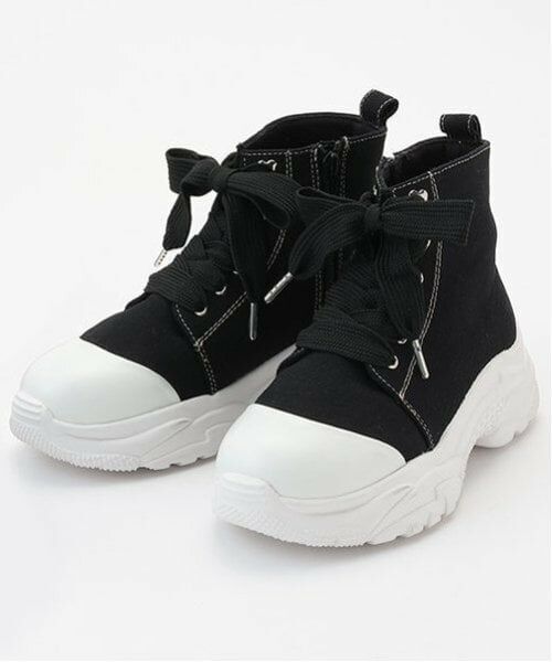 mezzo piano junior / メゾピアノジュニア スニーカー | 厚底ハイカットスニーカー(黒)