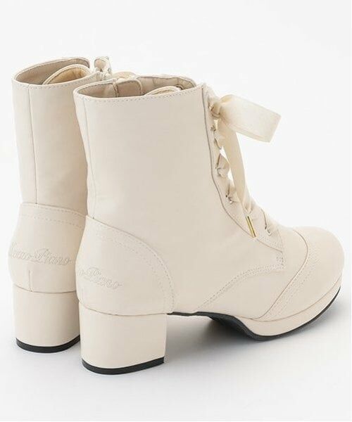 mezzo piano junior / メゾピアノジュニア ブーツ（ショート丈） | サテンリボンレースアップショートブーツ | 詳細1