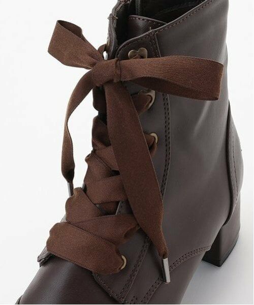 mezzo piano junior / メゾピアノジュニア ブーツ（ショート丈） | サテンリボンレースアップショートブーツ | 詳細4