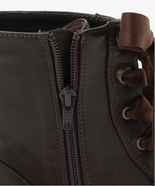 mezzo piano junior / メゾピアノジュニア ブーツ（ショート丈） | サテンリボンレースアップショートブーツ | 詳細6