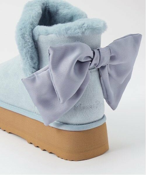 mezzo piano junior / メゾピアノジュニア ブーツ（ショート丈） | パール×りぼんムートン風ブーツ | 詳細5