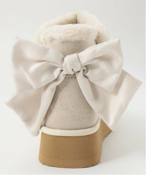 mezzo piano junior / メゾピアノジュニア ブーツ（ショート丈） | パール×りぼんムートン風ブーツ | 詳細7