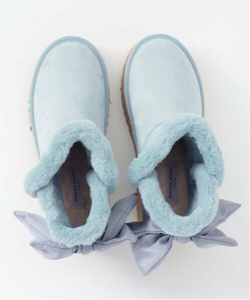 mezzo piano junior / メゾピアノジュニア ブーツ（ショート丈） | パール×りぼんムートン風ブーツ | 詳細8