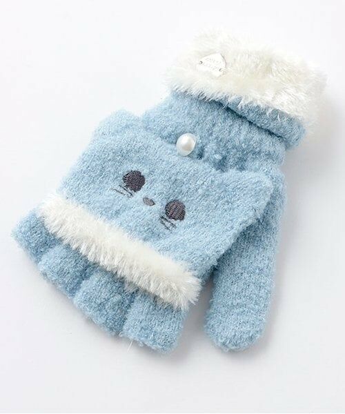 mezzo piano junior / メゾピアノジュニア 手袋 | ぱんだねこわんこマシュマロ手袋 | 詳細1