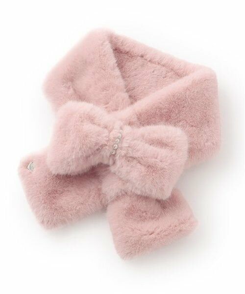 mezzo piano junior / メゾピアノジュニア マフラー・ショール・スヌード・ストール | フェイクファーリボンマフラー（ピンク）