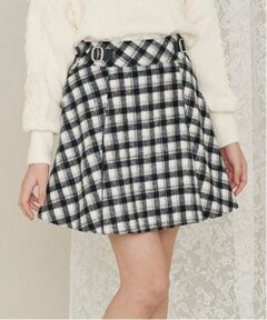 mezzo piano junior / メゾピアノジュニア ショート・ハーフ・半端丈パンツ | ウエストベルトシャギーチェックスカパン（暖かインナーパンツ）