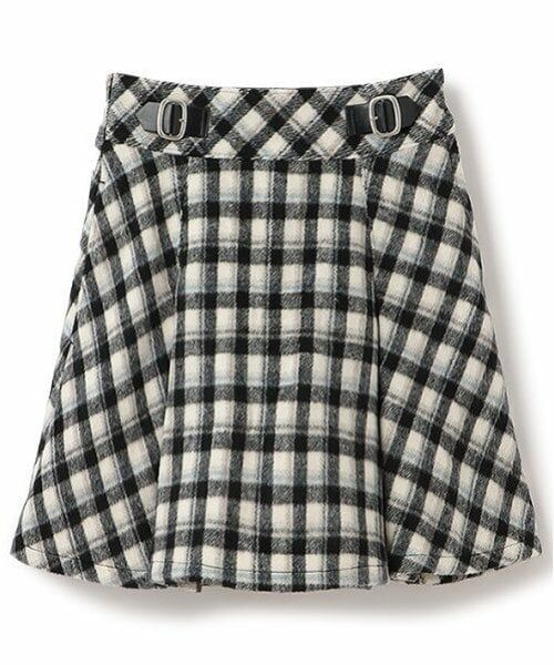 mezzo piano junior / メゾピアノジュニア ショート・ハーフ・半端丈パンツ | ウエストベルトシャギーチェックスカパン（暖かインナーパンツ） | 詳細1