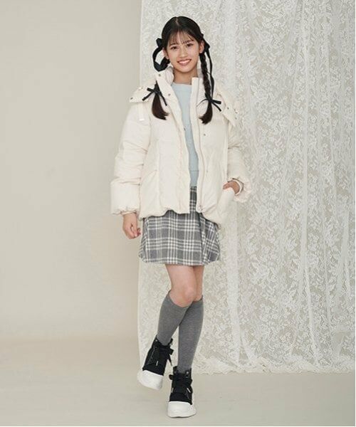 mezzo piano junior / メゾピアノジュニア ショート・ハーフ・半端丈パンツ | ウエストベルトシャギーチェックスカパン（暖かインナーパンツ） | 詳細19