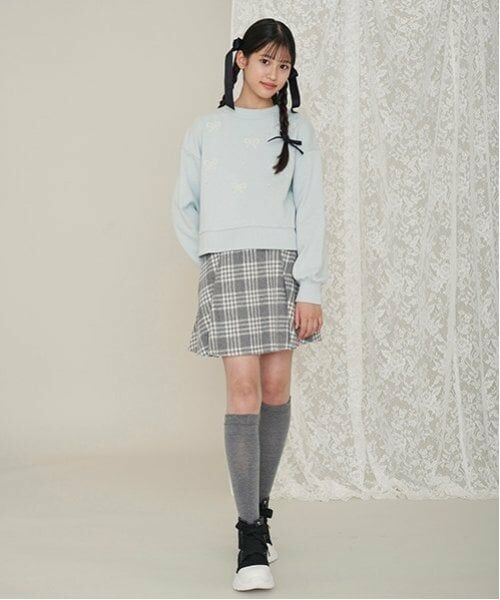 mezzo piano junior / メゾピアノジュニア ショート・ハーフ・半端丈パンツ | ウエストベルトシャギーチェックスカパン（暖かインナーパンツ） | 詳細21