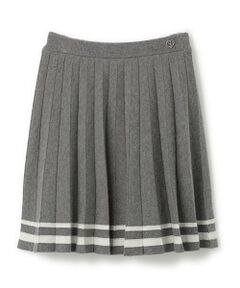 mezzo piano junior / メゾピアノジュニア ミニ・ひざ丈スカート | 裾ラインニットプリーツスカート