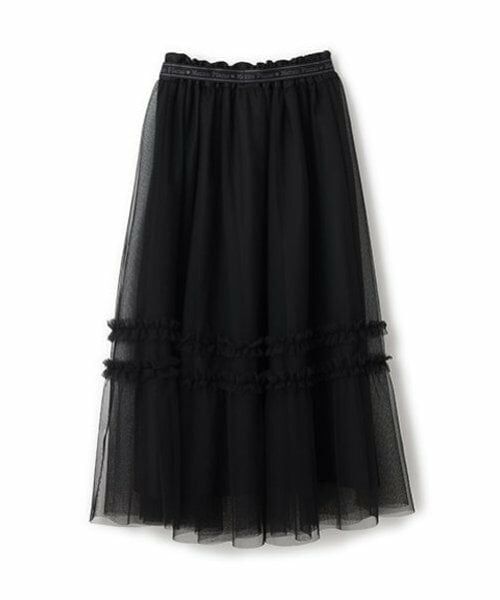 mezzo piano junior / メゾピアノジュニア ミニ・ひざ丈スカート | リボンベルトフリルチュールスカート | 詳細1