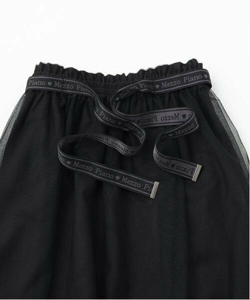 mezzo piano junior / メゾピアノジュニア ミニ・ひざ丈スカート | リボンベルトフリルチュールスカート | 詳細3